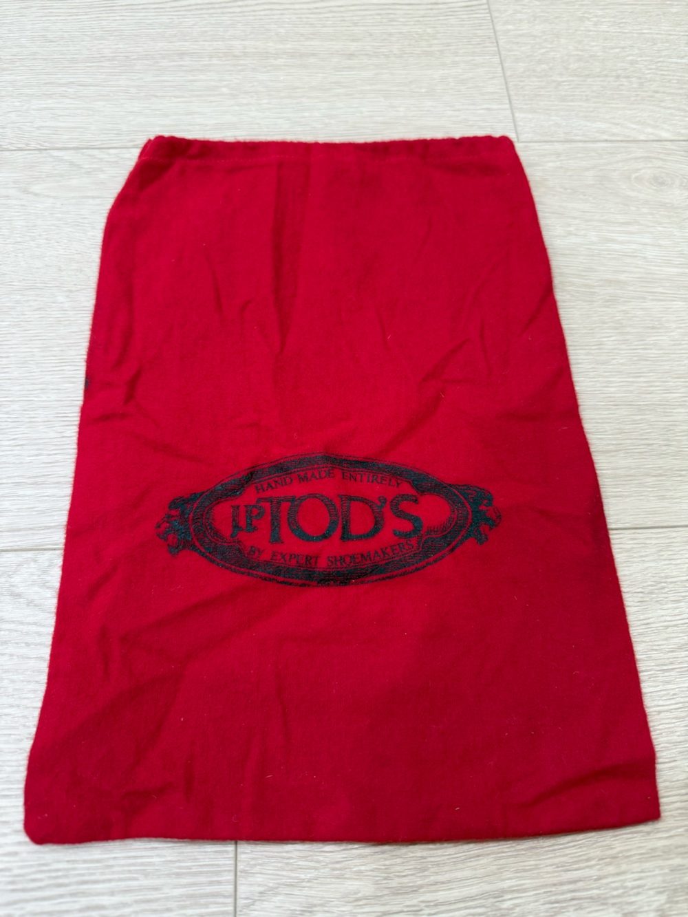 Vintage Tod’s Red Cotton Drawstring Dust Bag Authentic Luxury Shoe Storage